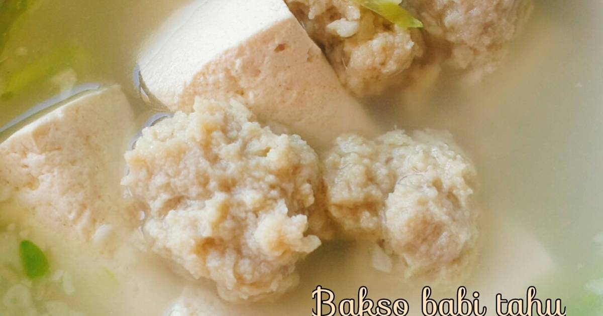  Resep  Bakso  babi  tahu  menu balita oleh Dewi Mustika 