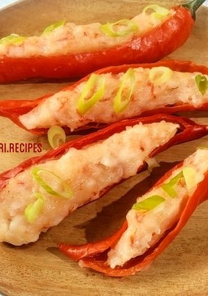 Foto resep Dimsum Udang Bungkus Cabai Merah