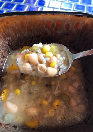 A picture of White bean soup.