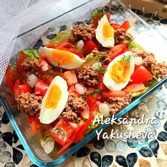 A picture of Tuna and egg salad.