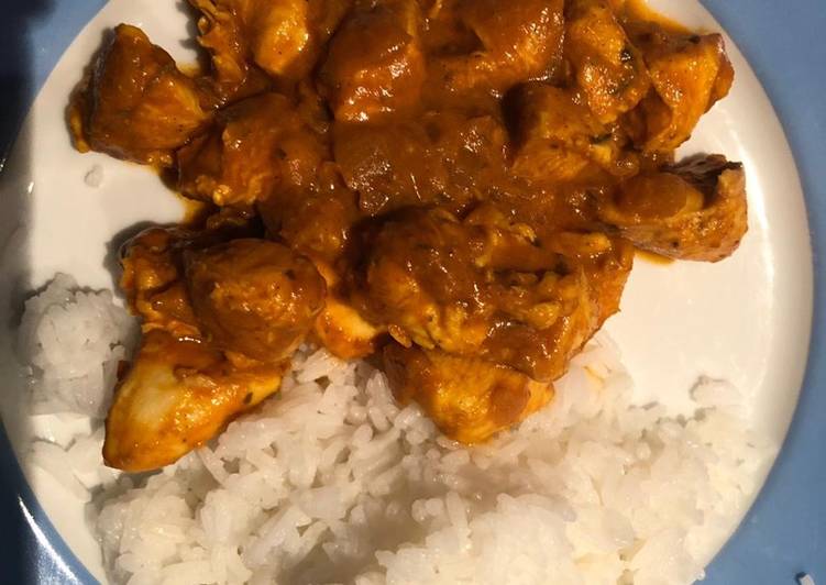 Chicken curry and rice