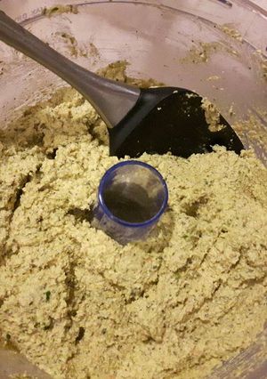 A picture of Middle eastern flavored tofu spread.