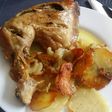 Contramuslo asado con patatas