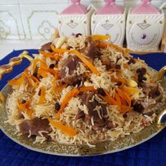 A picture of Afghani mutton pulao.
