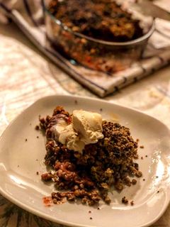 Una foto de Crumble fit con fresas