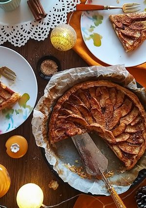 صورة لوصفة فطيرة التفاح واللوز 🍎🥧🍎