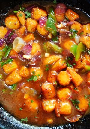 A picture of Chilli Babycorn (Gravy).