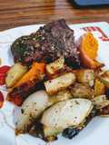 Marucha al horno con verdura rústica