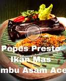 Pepes Presto Ikan Mas (tulang lunak) menu jualan di Dapue PCik Budi (bumbu Asam Aceh)