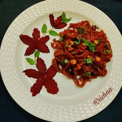 A picture of Beetroot Semolina Pasta.