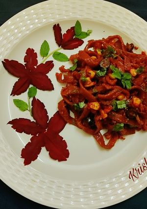 A picture of Beetroot Semolina Pasta.