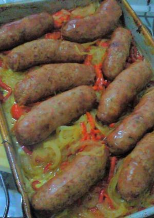 Una foto de Chorizos al vino blanco