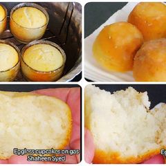 A picture of Eggless cupcakes without oven and microwave.