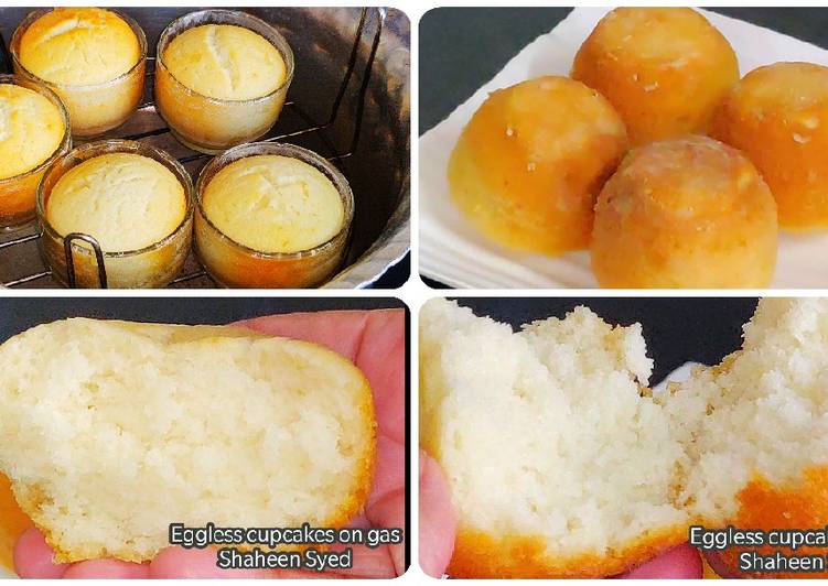 Eggless cupcakes without oven and microwave