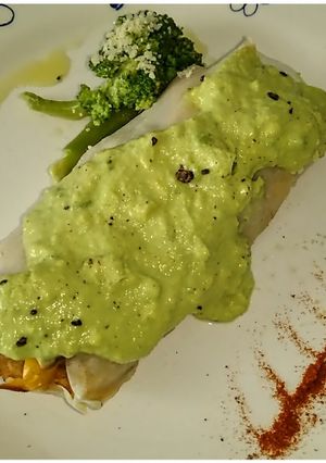 Una foto de Canelones de Jurel y Maíz con Salsa de Palta