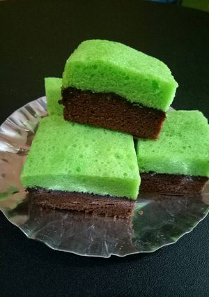 Foto resep Brownis kukus coklat pandan