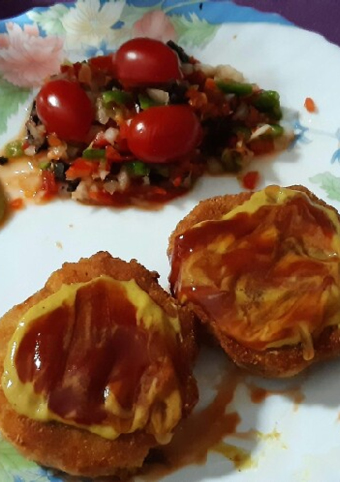 Una foto de Hamburguesas de pollo con guarnición de hortalizas