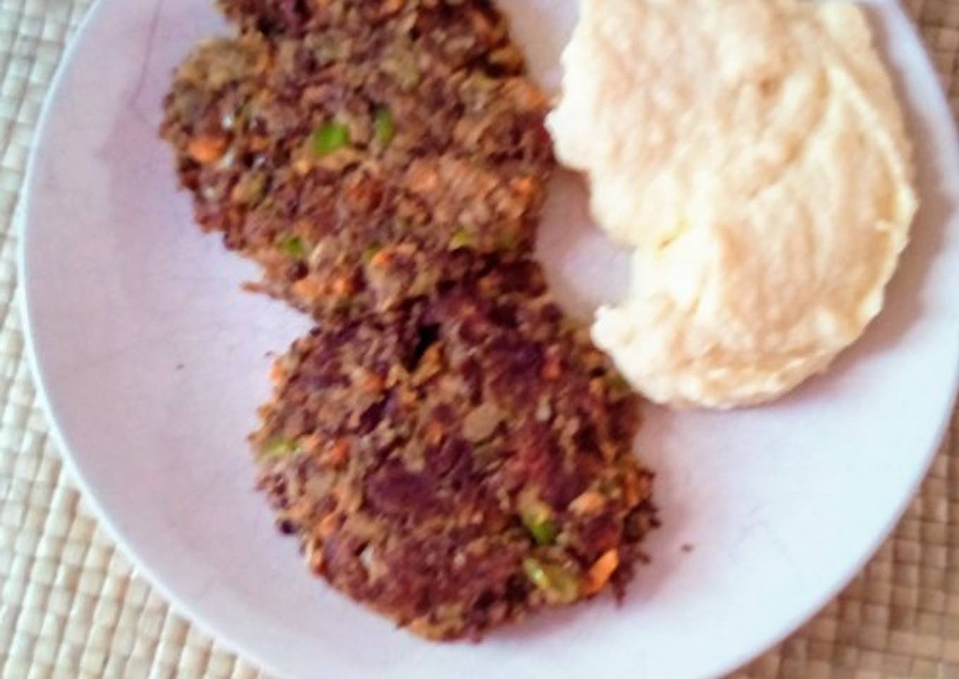 Hamburguesa de lentejas y verdura