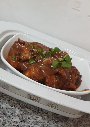 صورة لوصفة دجاج بالصوص الحار
