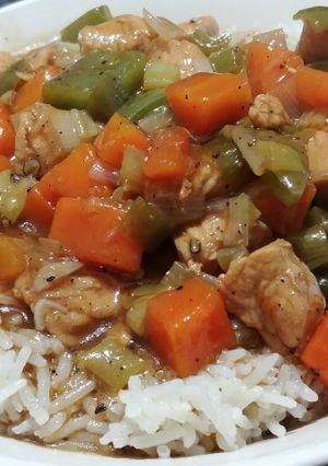 A picture of Black pepper chinese chicken.