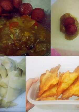 Foto resep Krupuk pangsit isi sosis kenyol kenyol