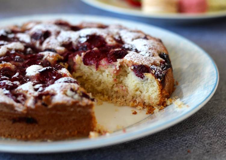 Sour cherry and almond cake