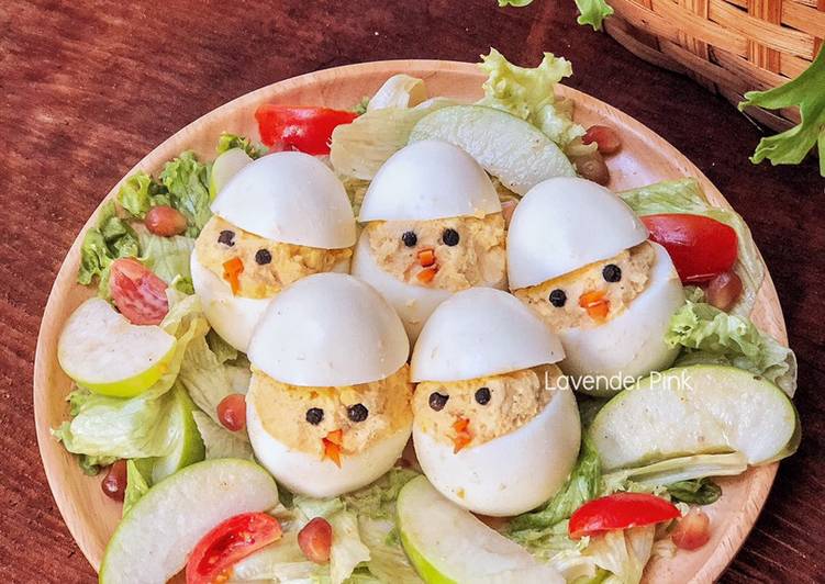 Cara Mudah Buat Salad Epal Telur Comel yang Sedap