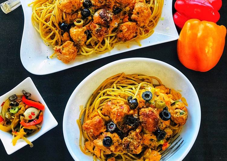 Recipe of Any-night-of-the-week #GA4 #week5 Veggies MeatballsSpaghetti 🍝