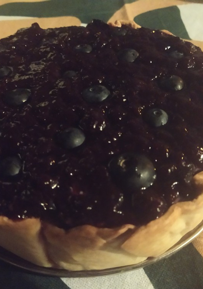 Una foto de Tarta de queso con arándanos