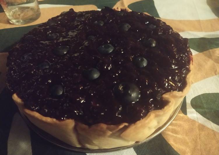 Tarta de queso con arándanos