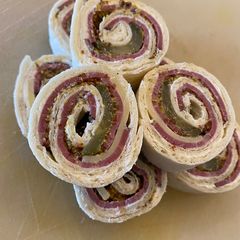 A picture of Pastrami & Swiss Pinwheels.
