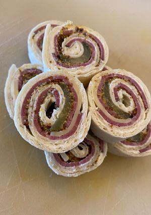 A picture of Pastrami & Swiss Pinwheels.