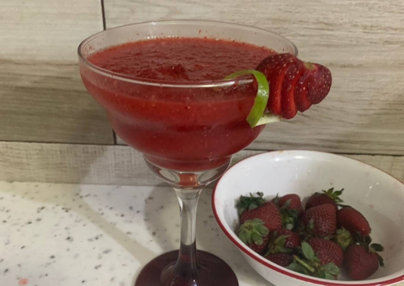 Margarita en frape de fresa