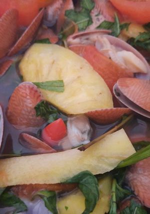 Hình của món Canh ngao hoa nấu dứa.