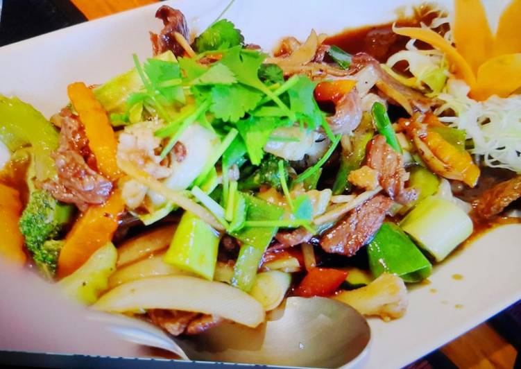 Delicious Salad with Fried Beef.😄😋🇮🇩