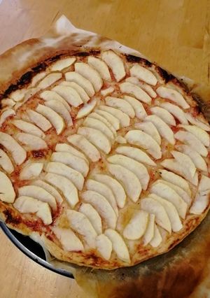 Una foto de Tarta de manzana y miel