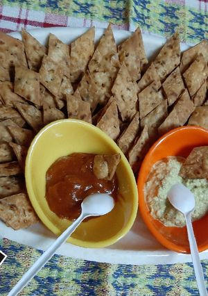A picture of Left over spicy roti savoury snacks for any time.