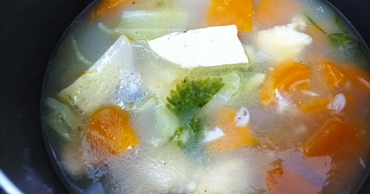 Resep sup labu kuning tahu rumahan enak dan mudah - Cookpad