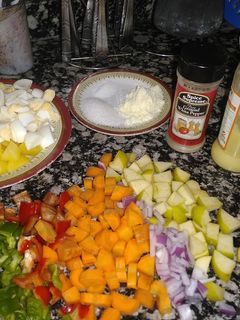 Salad na dankalin turawa da kayan marmari ainihin hoton girkin