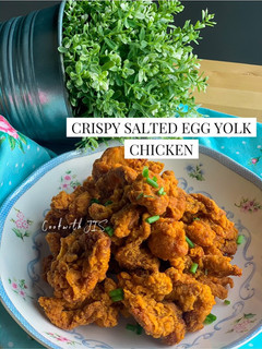 Foto resep Crispy Salted Egg Yolk Chicken (ayam goreng telur asin) ala korea