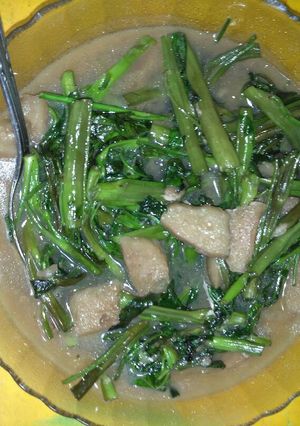 Foto resep Cah kangkung bakso