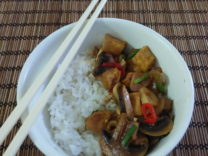 Resep rice bowl chicken champignon teriyaki yang Enak Banget