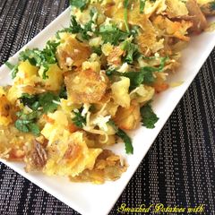 Smashed Potatoes with Parmesan Gremolata A picture of Smashed Potatoes with Parmesan Gremolata.