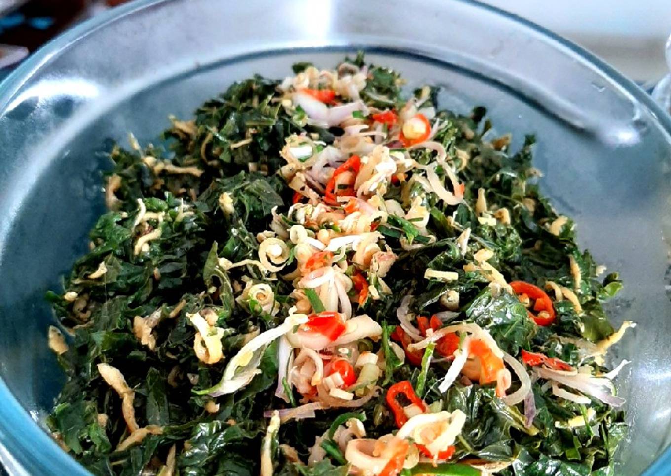 Daun Singkong Bakar Ikan Teri Medan Sambal Matah