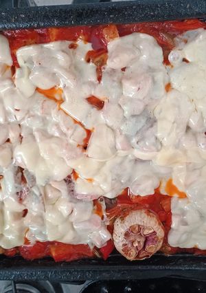 Una foto de Berenjenas al Horno con Verduras y Muzzarella