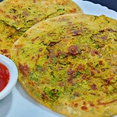 Besan green chilli chilla A picture of Besan green chilli chilla.