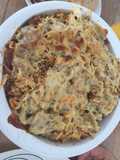 Pasta boloñesa gratinada