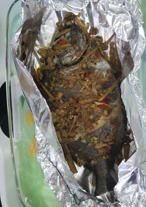 Hình của món Cá nướng giấy bạc.