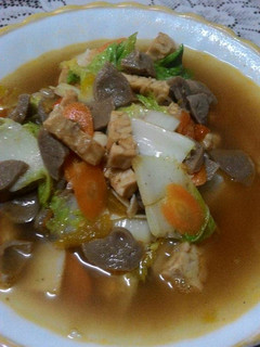 Foto resep Sawi putih kuah cap baso tempe