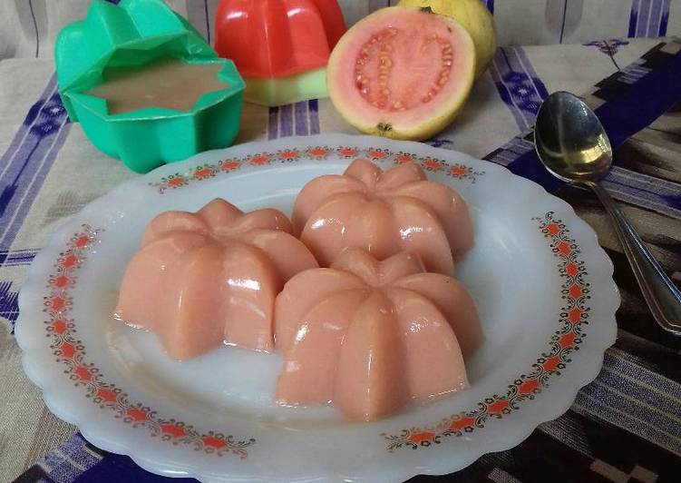 Langkah Mudah untuk Membuat Puding jambarah(jambu batu merah), Enak Banget
